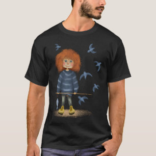 Grappige Redneck Visser Met Reuzenbaars Kunst T-shirt
