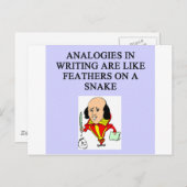 grappige regels voor schrijvers briefkaart (Voorkant / Achterkant)