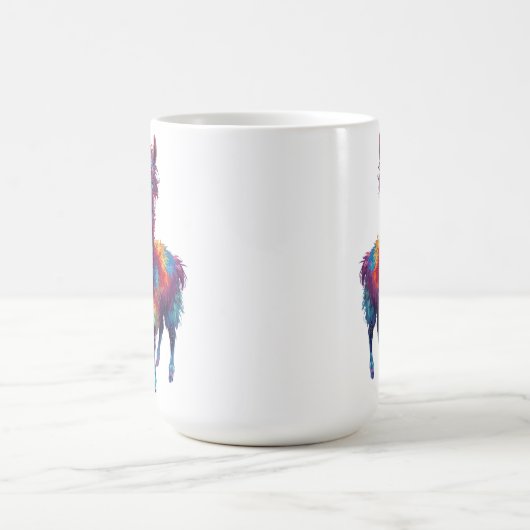 Grappige regenboog lama schilderij koffiemok (Center)