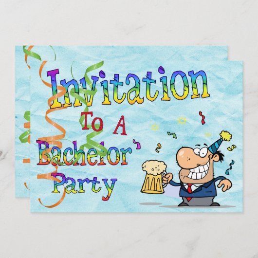 Grappige Regenboog Tekst Afscheidsfeestje Man Kaart (Voorkant / Achterkant)