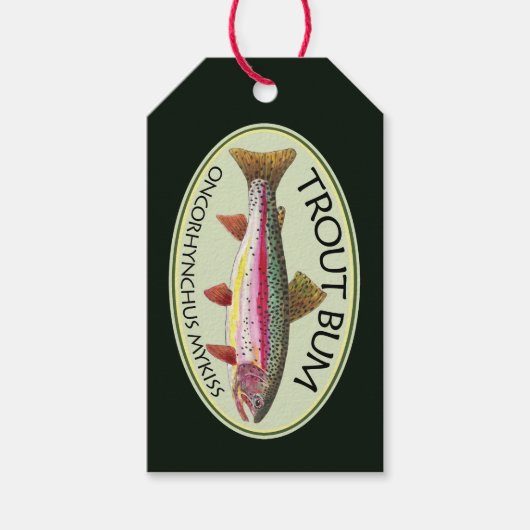 Grappige regenboogforel Bum Gevist Cadeaulabel (Voorkant)