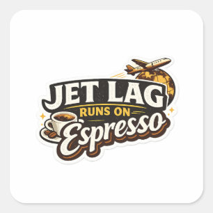 Grappige Reis Koffie Liefhebber Hoed Vierkante Sticker