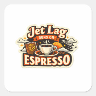 Grappige Reis Koffie Liefhebber Hoed Vierkante Sticker