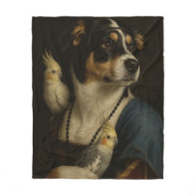 Grappige Renaissance-hond en valkparkietenschilder