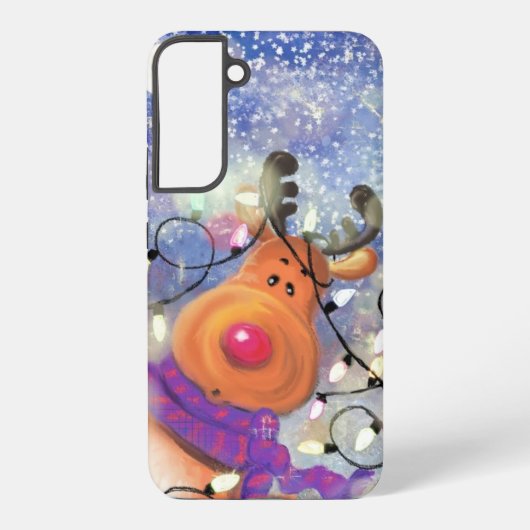 Grappige Rendier Kerstmis Samsung of iPhone gevall Samsung Galaxy Hoesje (Achterkant)