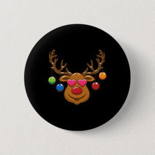 Grappige rendier kerstoutfit familie Kinder Boy Gi Ronde Button 5,7 Cm