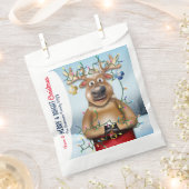 Grappige rendier kerstvakantie bedankzakje (Geknipt)