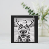 Grappige rendier selfie kerst sint feestdagenkaart (Staand voorkant)