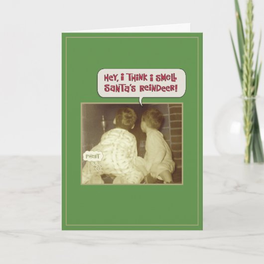 Grappige rendieren kerst feestdagen kaart (Voorkant)