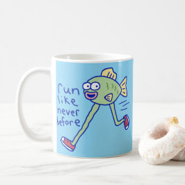 Grappige Rennende Vis Met Benen Koffiemok