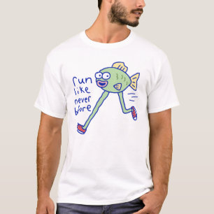 Grappige Rennende Vis Met Benen T-shirt