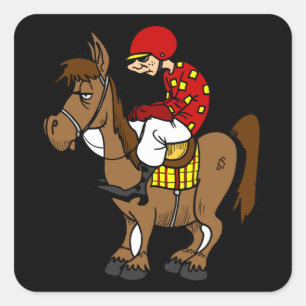 Grappige renpaard cartoon vierkante sticker