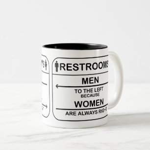 Grappige Restroom Quotes - Mannen en Vrouwen Tweekleurige Koffiemok