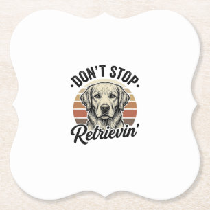 Grappige Retriever Hond Vintage Gravure Grafische  Kartonnen Onderzetters