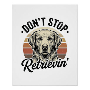 Grappige Retriever Hond Vintage Gravure Grafische  Perfect Poster