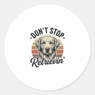 Grappige Retriever Hond Vintage Gravure Grafische Ronde Sticker