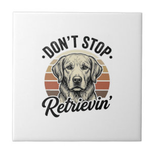 Grappige Retriever Hond Vintage Gravure Grafische Tegeltje