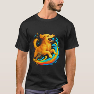 Grappige Retriever Speelt Met Bal Kunst T-shirt
