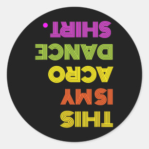 Grappige retro acrodans voor haar vrouwen of GI Ronde Sticker