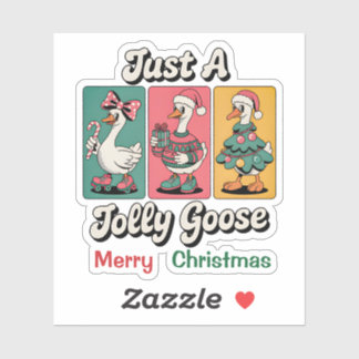 Grappige Retro Alleen Een Joviale Gans Kerstmis 90 Sticker