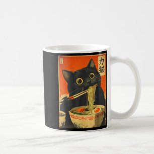 Grappige Retro Anime Kat Ramen Japanse Kat Grafisc Koffiemok