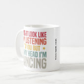 Grappige Retro  Ballerina Dancer Koffiemok (Voorkant links)