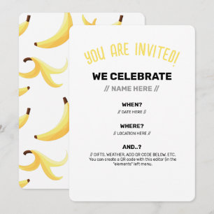 Grappige Retro Banaan Feest Artikelen Grappen Bewe Kaart