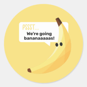 Grappige Retro Banaan Feest Artikelen Grappen Bewe Ronde Sticker