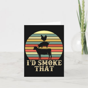 Grappige Retro BBQ Party Smoker Chef Pap Gift Ik z Kaart