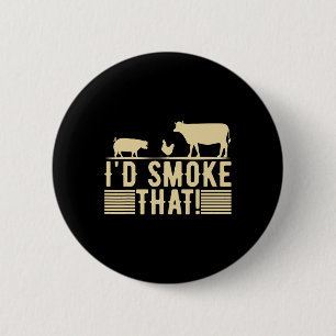 Grappige Retro BBQ Party Smoker Chef Pap Gift Ik z Ronde Button 5,7 Cm