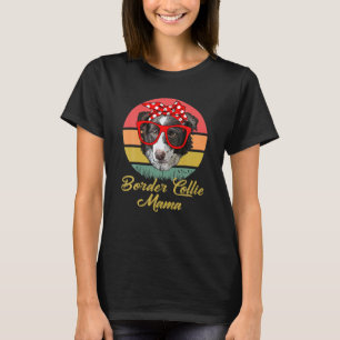 Grappige Retro Border Collie Mama Gift Dog T-shirt