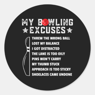 Grappige Retro Bowling-uitvluchten Voor League Nig Ronde Sticker