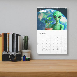 Grappige retro buitenaardse kalender - Aliens onde