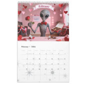 Grappige retro buitenaardse kalender - Aliens onde (Feb 2026)