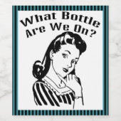 Grappige retro bunco op welke fles zitten we? wijn etiket (Enkel label)