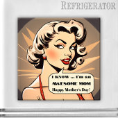 Grappige Retro Cartoon Moederdag magneet