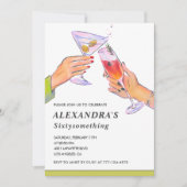 Grappige Retro Cocktail 63ste verjaardagsfeestje Kaart (Voorkant)