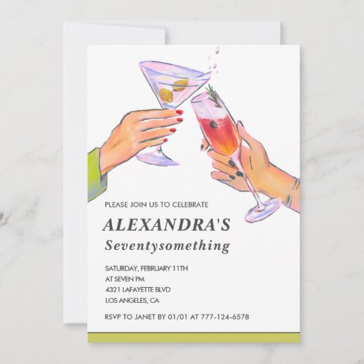 Grappige Retro Cocktail 78e verjaardagsfeestje Kaart (Voorkant)
