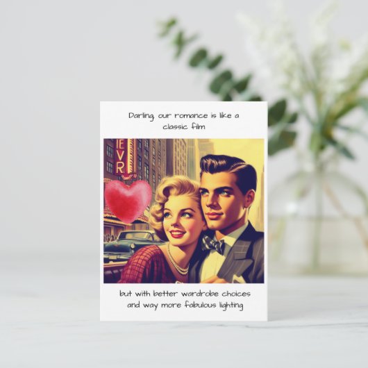 Grappige Retro Comic Briefkaart (Staand voorkant)