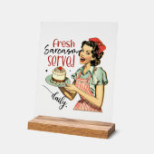 Grappige retro dame woordkunst acryl bord (Hoek)