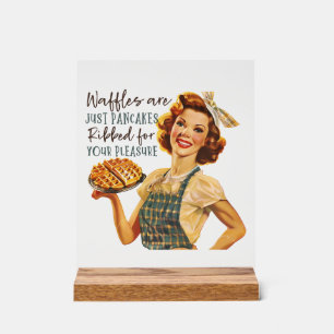 Grappige retro dame woordkunst  acryl bord
