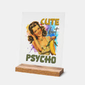 Grappige retro dame woordkunst acryl bord (Hoek)