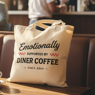Grappige Retro Diner Koffie Vintage Stijl Nostalgi Tote Bag