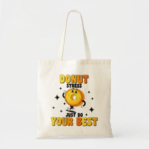 Grappige Retro Donut Motiverende Spreuk Tote Bag