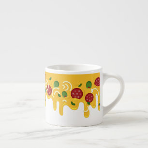 Grappige Retro Druppelende Pizza Kaas Keto Feest Espresso Kop
