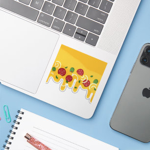 Grappige Retro Druppelende Pizza Kaas Keto Feest Sticker