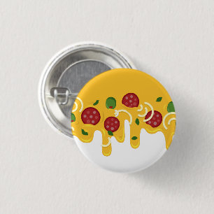 Grappige Retro Druppelende Pizza Kaas Keto Feestje Ronde Button 3,2 Cm