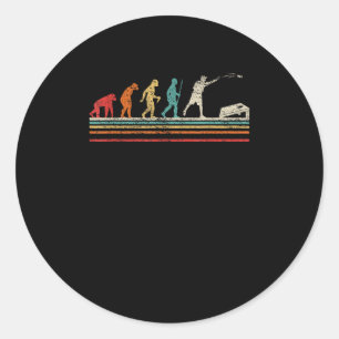 Grappige Retro Evolutie Cornhole Bean Bags Corn Ho Ronde Sticker