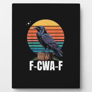 Grappige Retro F-Caw-F Vogel Kraai Kraai Vogel Fotoplaat