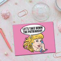 Grappige Retro Feministische Pop Art Meisje Roze P